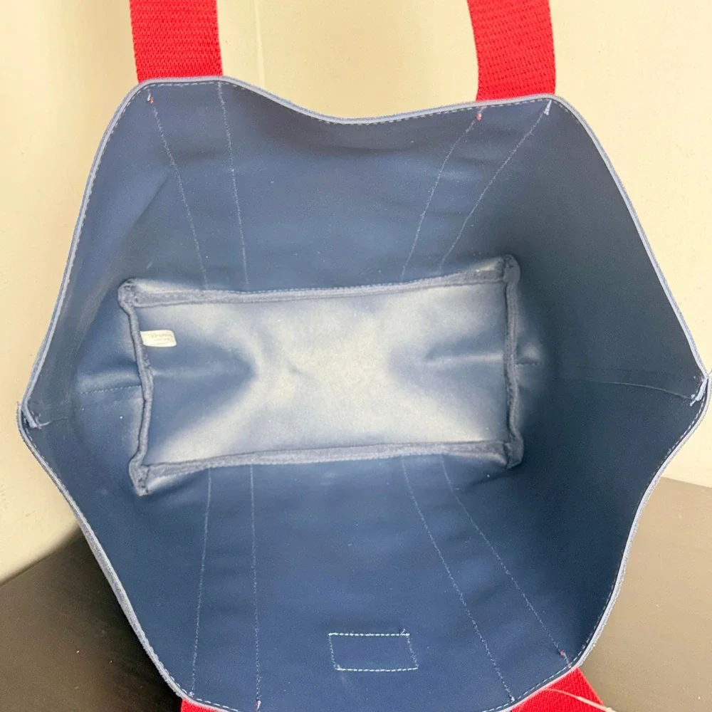 Brighton Velveteen Love Tote Navy Blue White Red Heart Shoulder Bag NWT